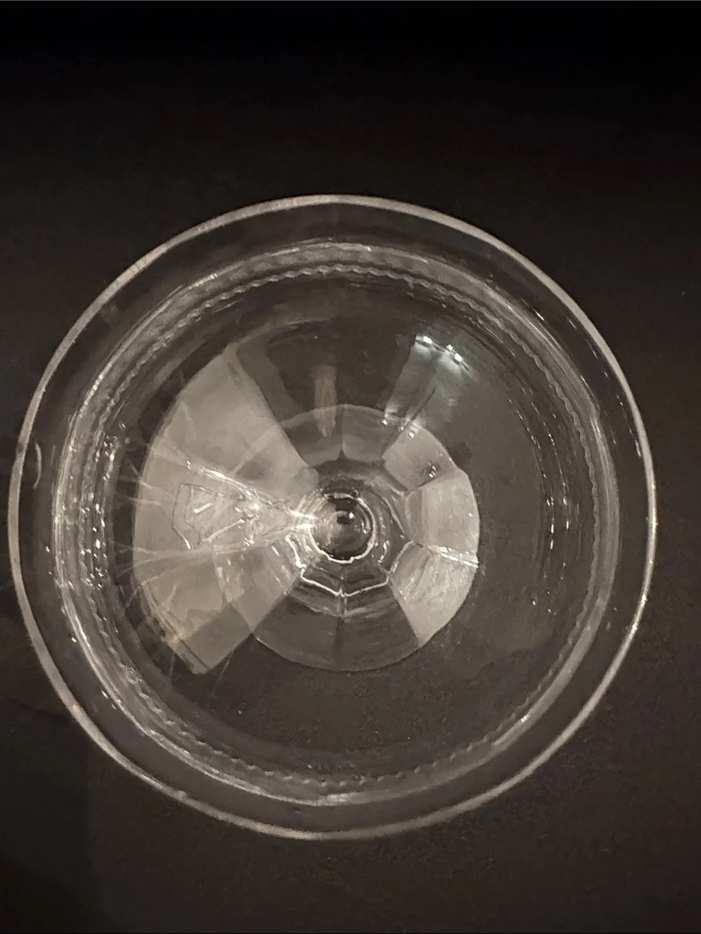 Etched Crystal Glass Small Compote Pedestal Bowl 4